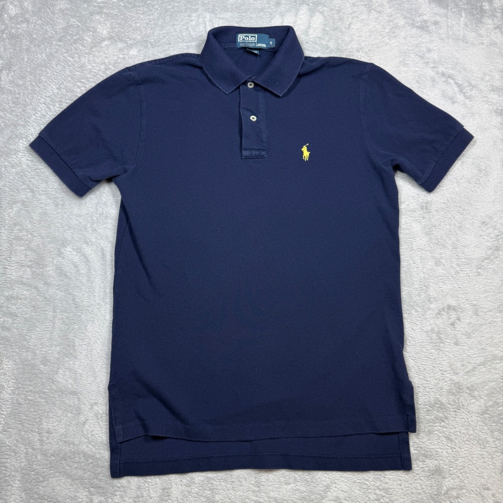 Vintage Polo Ralph Lauren Polo Shirt Mens S Blue Pique Short Sleeve Pony 90s